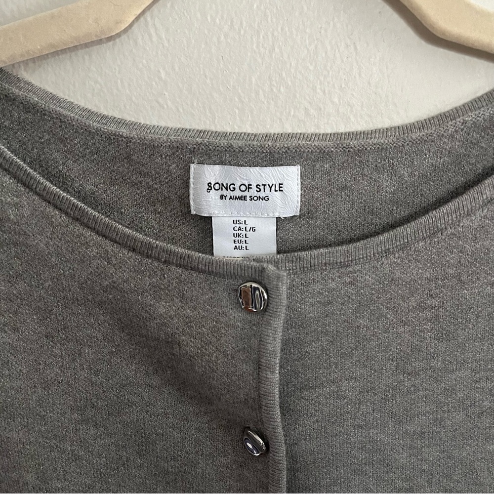 Song of Style NWT Gray Vest Top Preppy Old Money Quiet Luxury - Picture 2 of 7